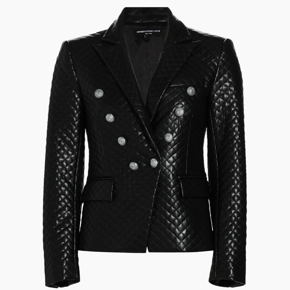 Generation Love Angie Black Quilted Blazer (size 4, NWOT)